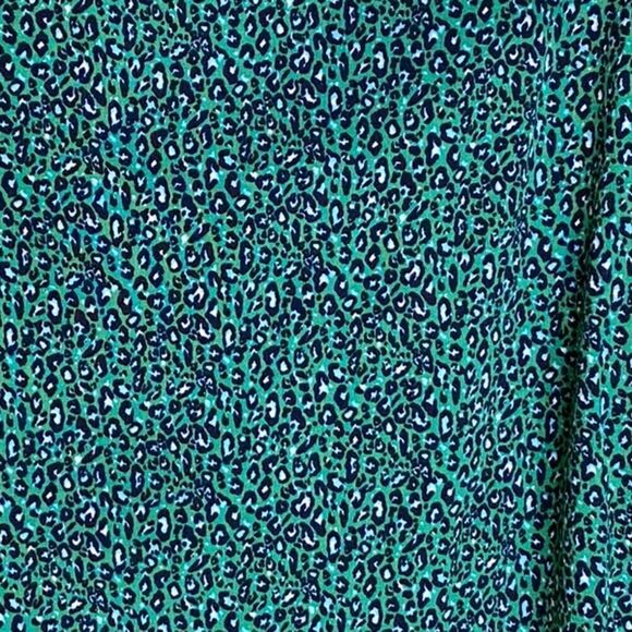 NWT Sanctuary Noell Green Blouse Leopard Print Chiffon Office Casual Corpcore - Picture 5 of 15